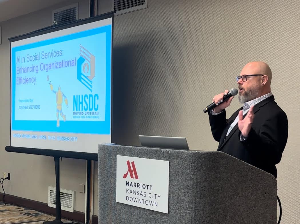 AI in Social Services, A presentation by Gaither Stephens @ NHSDC Spring 2024 in Kansas City, MO